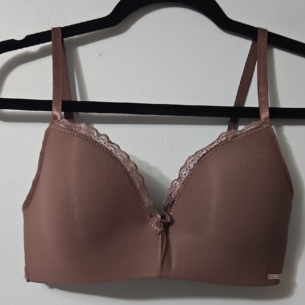 Nautica Women's Bra with Lace Trim in Rose Mauve
